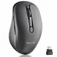 RATÓN INALÁMBRICO NGS EVO MIX SILENCIOSO/ BATERÍA RECARGABLE/ HASTA 3200 DPI/ NEGRO