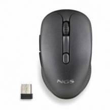 RATÓN INALÁMBRICO NGS EVO RUST/ BATERÍA RECARGABLE/ HASTA 1600 DPI/ NEGRO