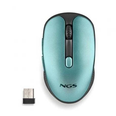 RATÓN INALÁMBRICO NGS EVO RUST/ BATERÍA RECARGABLE/ HASTA 1600 DPI/ VERDE AGUA