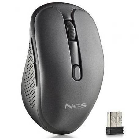 RATÓN INALÁMBRICO NGS EVO SPOOK SILENCIOSO/ BATERÍA RECARGABLE/ HASTA 1600 DPI/ NEGRO