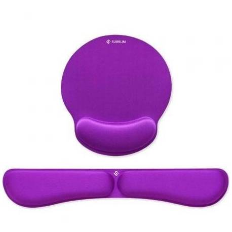 PACK DE REPOSAMUÑECAS Y ALFOMBRILLA ERGONÓMICA SUBBLIM ERGO MEMORYFLEX/ PÚRPURA