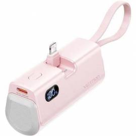 POWERBANK 4800MAH VENTION FHRP0/ 22.5W/ ROSA/ INCLUYE CABLE USB TIPO-C Y LIGHTNING
