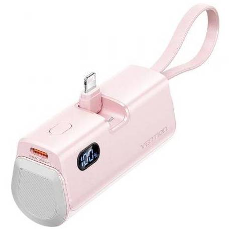 POWERBANK 4800MAH VENTION FHRP0/ 22.5W/ ROSA/ INCLUYE CABLE USB TIPO-C Y LIGHTNING
