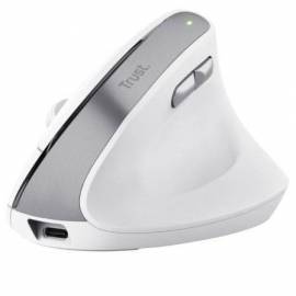 RATÓN VERTICAL INALÁMBRICO TRUST BAYO II/ BATERÍA RECARGABLE/ HASTA 2400 DPI/ BLANCO