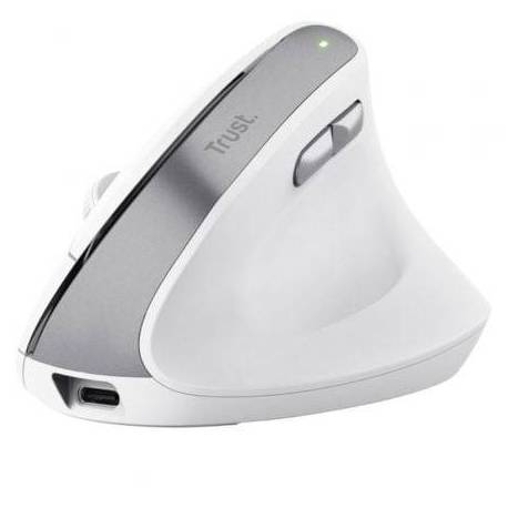 RATÓN VERTICAL INALÁMBRICO TRUST BAYO II/ BATERÍA RECARGABLE/ HASTA 2400 DPI/ BLANCO