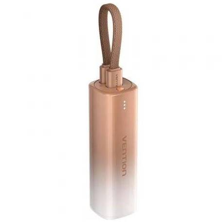 POWERBANK 5000MAH VENTION FHWJ0/ 20W/ DORADO/ INCLUYE CABLE USB TIPO-C Y LIGHTNING