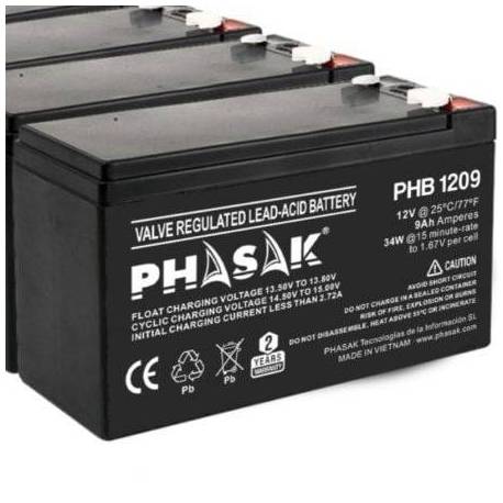 BATERÍA PHASAK PHB 1209 COMPATIBLE CON SAI/UPS PHASAK SEGÚN ESPECIFICACIONES