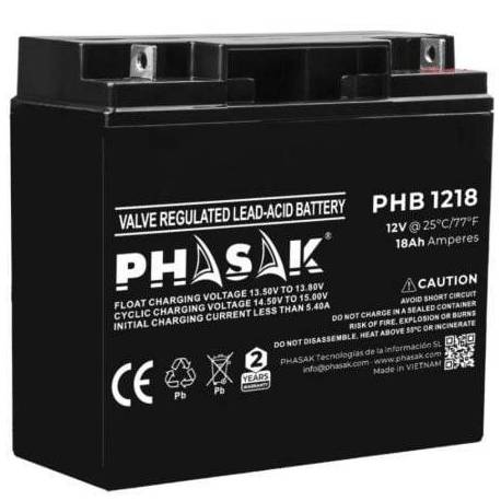 BATERÍA PHASAK PHB 1218 COMPATIBLE CON SAI/UPS PHASAK SEGÚN ESPECIFICACIONES