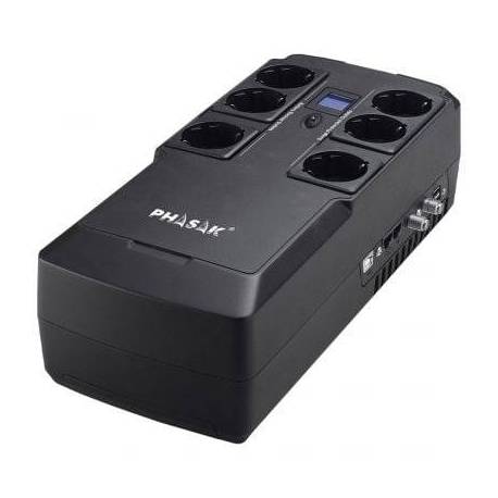 SAI LÍNEA INTERACTIVA PHASAK KRYPTOS 800 VA/ 480W/ 6 SALIDAS/ FORMATO BLOQUE