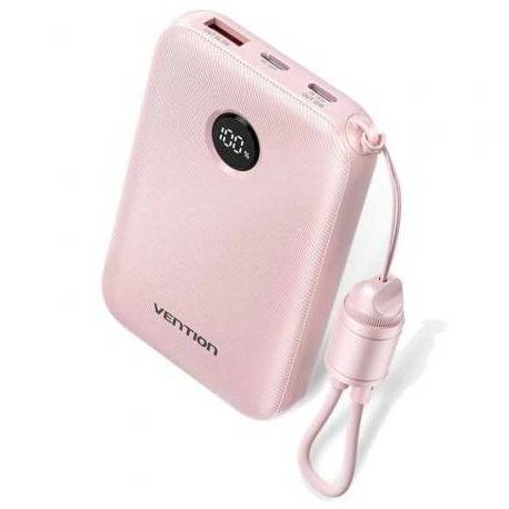 POWERBANK 10000MAH VENTION FKAP0-C/ 22.5W/ ROSA/ INCLUYE CABLE USB TIPO-C