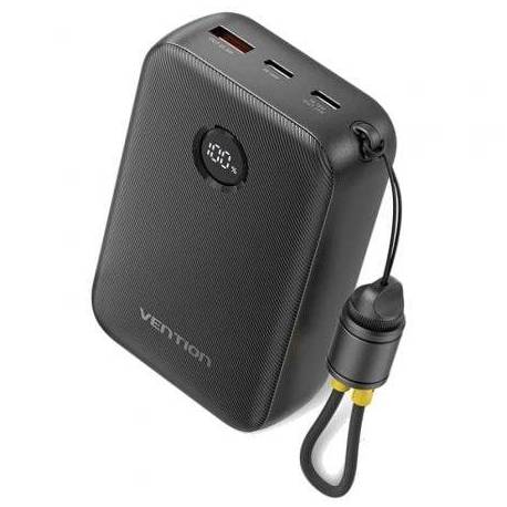 POWERBANK 20000MAH VENTION FKBB0-C/ 22.5W/ NEGRA/ INCLUYE CABLE USB TIPO-C