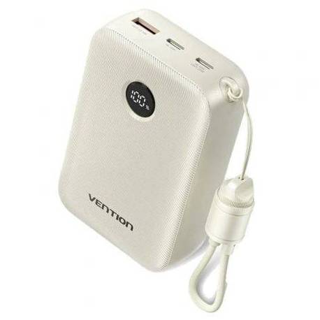 POWERBANK 20000MAH VENTION FKBN0-C/ 22.5W/ BEIGE/ INCLUYE CABLE USB TIPO-C