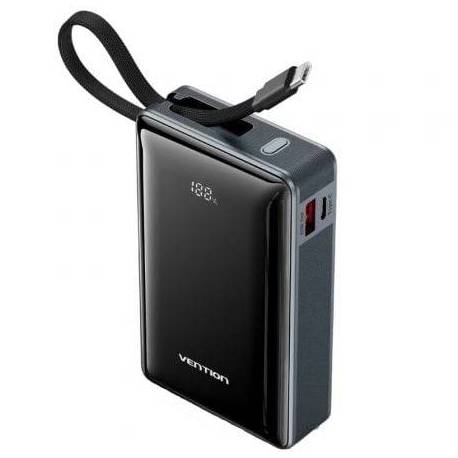 POWERBANK 20000MAH VENTION FKDM0/ 65W/ GRIS/ INCLUYE CABLE USB TIPO-C