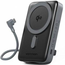 POWERBANK 10000MAH VENTION FKHH0/ 35W/ WIRELESS/ GRIS/ INCLUYE CABLE USB TIPO-C