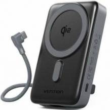 POWERBANK 10000MAH VENTION FKHH0/ 35W/ WIRELESS/ GRIS/ INCLUYE CABLE USB TIPO-C
