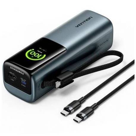 POWERBANK 20000MAH VENTION FKFH0/ 165W/ GRIS/ INCLUYE CABLE USB TIPO-C