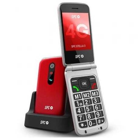 TELÉFONO MÓVIL SPC STELLA 3 PARA PERSONAS MAYORES/ 4G/ ROJO