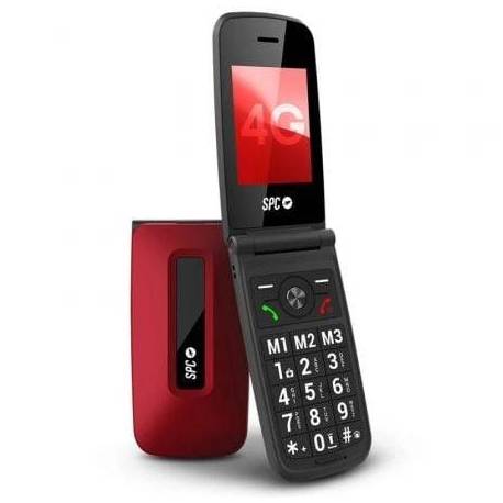 TELÉFONO MÓVIL SPC TITAN 2 PARA PERSONAS MAYORES/ 4G/ ROJO