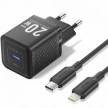 CARGADOR DE PARED GAN VENTION TZ-FEPB0-EU-02/ 1XUSB TIPO-C + CABLE LIGHTNING/ 20W