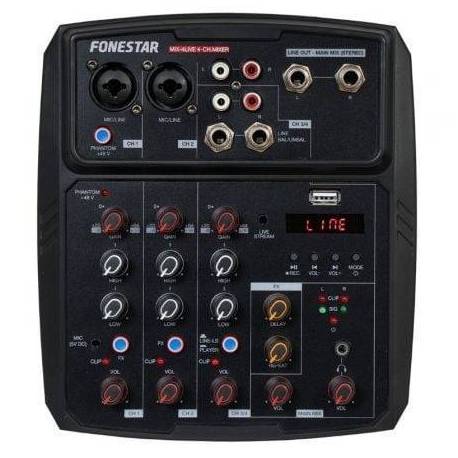 MESA DE MEZCLAS FONESTAR MIX-4LIVE