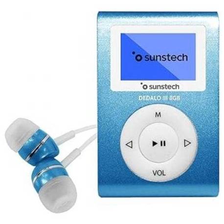 REPRODUCTOR MP3 SUNSTECH DEDALO III/ 8GB/ RADIO FM/ AZUL