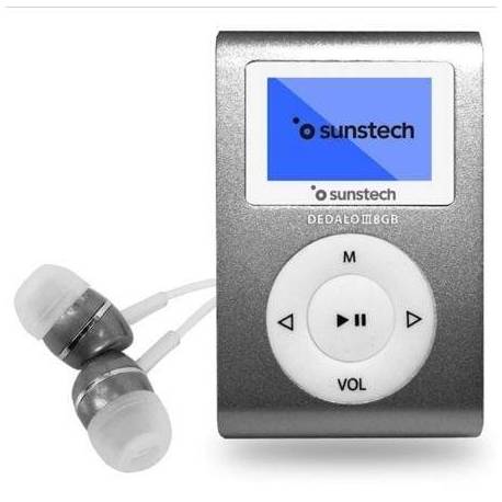 REPRODUCTOR MP3 SUNSTECH DEDALO III/ 8GB/ RADIO FM/ GRIS