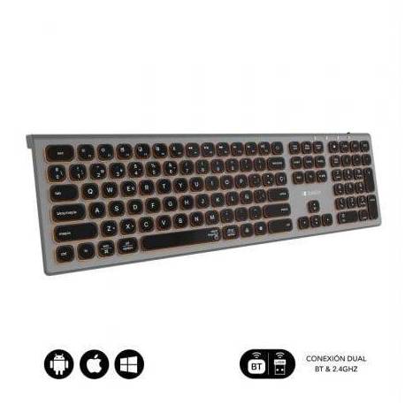 TECLADO INALÁMBRICO SUBBLIM MASTER/ GRIS Y NEGRO