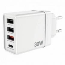 CARGADOR DE PARED GAN VERBATIM CHR-30EU2/ 1XUSB TIPO-C/ 3XUSB/ 30W