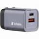 CARGADOR DE PARED UNIVERSAL GAN PARA VIAJE VERBATIM GNC-35/ 1XUSB TIPO-C/ 1XUSB/ 35W