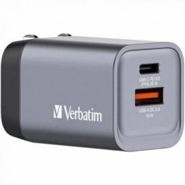 CARGADOR DE PARED UNIVERSAL GAN PARA VIAJE VERBATIM GNC-35/ 1XUSB TIPO-C/ 1XUSB/ 35W