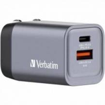 CARGADOR DE PARED UNIVERSAL GAN PARA VIAJE VERBATIM GNC-35/ 1XUSB TIPO-C/ 1XUSB/ 35W