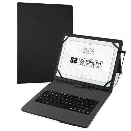 FUNDA CON TECLADO SUBBLIM KEYTAB PRO USB PARA TABLETS DE 10.1'-11'/ NEGRA