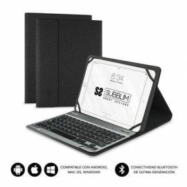 FUNDA CON TECLADO SUBBLIM KEYTAB PRO BLUETOOTH PARA TABLETS DE 10.1'-10.8'/ NEGRA