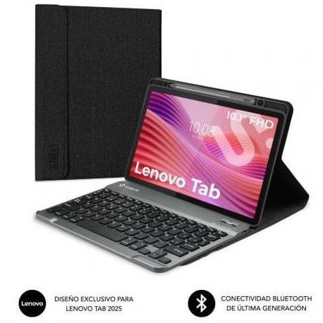 FUNDA CON TECLADO SUBBLIM SHOCK CASE LENOVO TAB 10.1' 2025/ NEGRA