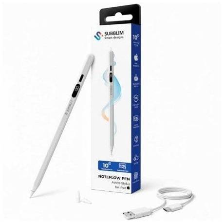 LÁPIZ ELECTRÓNICO SUBBLIM NOTEFLOW PEN PARA IPAD/ BLANCO