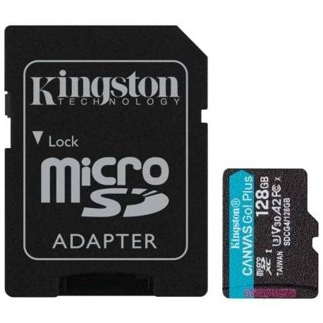 TARJETA DE MEMORIA KINGSTON CANVAS GO! PLUS 128GB MICROSD XC CON ADAPTADOR/ CLASE 10/ 200MBS