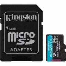 TARJETA DE MEMORIA KINGSTON CANVAS GO! PLUS 64GB MICROSD XC CON ADAPTADOR/ CLASE 10/ 200MBS