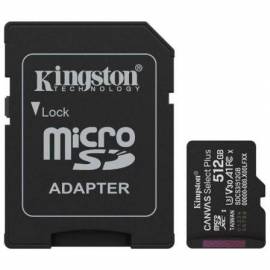 TARJETA DE MEMORIA KINGSTON CANVAS SELECT PLUS 512GB MICROSD XC CON ADAPTADOR/ CLASE 10/ 150MBS
