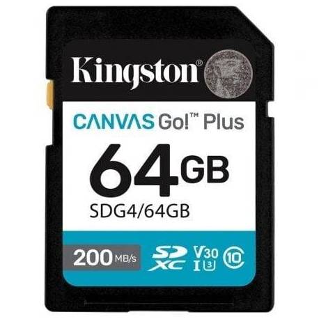 TARJETA DE MEMORIA KINGSTON CANVAS GO! PLUS 64GB SD XC/ CLASE 10/ 200MBS