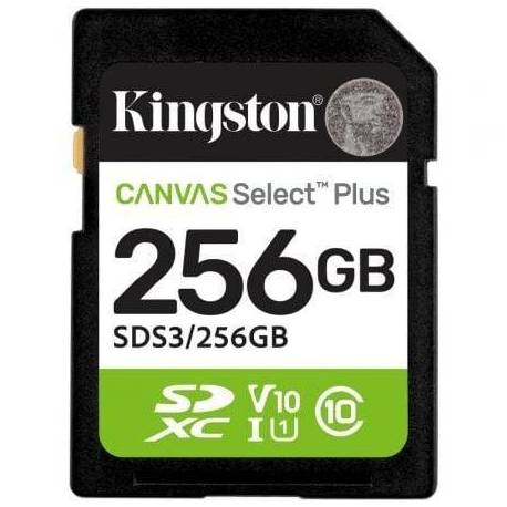 TARJETA DE MEMORIA KINGSTON CANVAS SELECT PLUS 256GB SD XC/ CLASE 10/ 150MBS