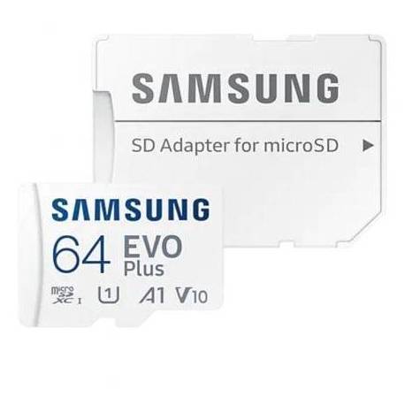 TARJETA DE MEMORIA SAMSUNG EVO PLUS 2023 64GB MICROSD XC CON ADAPTADOR/ CLASE 10/ 160MBS