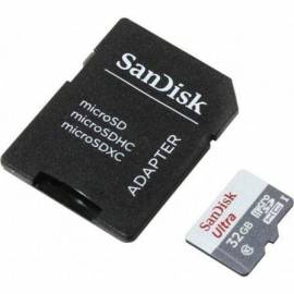 TARJETA DE MEMORIA SANDISK ULTRA 32GB MICROSD HC CON ADAPTADOR/ CLASE 10/ 100MB/S