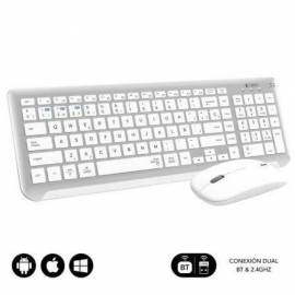 TECLADO Y RATÓN INALÁMBRICO SUBBLIM COMBO DUAL PRESTIGE EXTENDIDO/ BLANCO Y PLATA