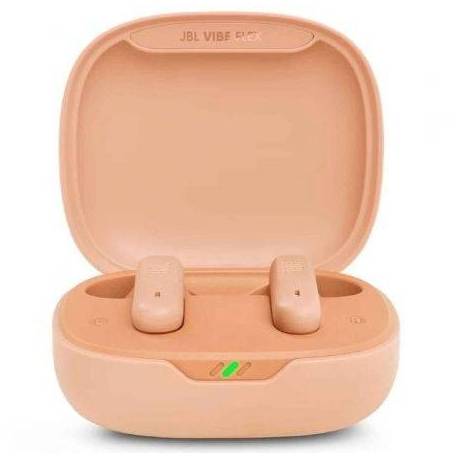 AURICULARES BLUETOOTH JBL VIBE FLEX CON ESTUCHE DE CARGA/ AUTONOMÍA 8H/ BEIGE