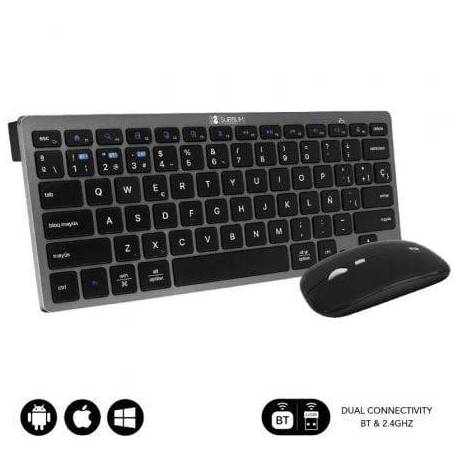 TECLADO Y RATÓN INALÁMBRICO SUBBLIM OCO020 COMBO MULTIDISPOSITIVO COMPACTO/ GRIS