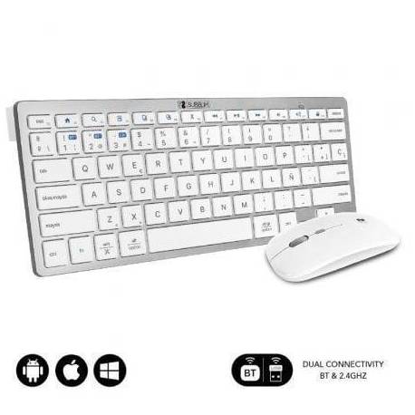 TECLADO Y RATÓN INALÁMBRICO SUBBLIM OCO010 COMBO MULTIDISPOSITIVO COMPACTO/ PLATA
