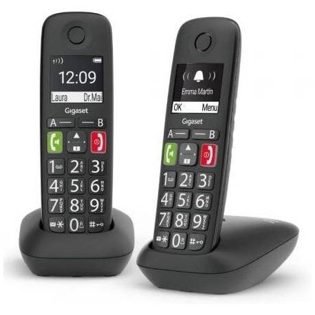 TELÉFONO INALÁMBRICO GIGASET E290/ PACK DUO/ NEGRO