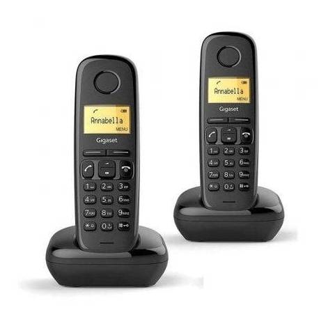 TELÉFONO INALÁMBRICO GIGASET A170/ PACK DUO/ NEGRO