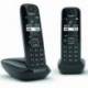 TELÉFONO INALÁMBRICO GIGASET AS690/ PACK DUO/ NEGRO