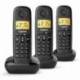 TELÉFONO INALÁMBRICO GIGASET BASIC 100/ PACK TRIO/ NEGRO